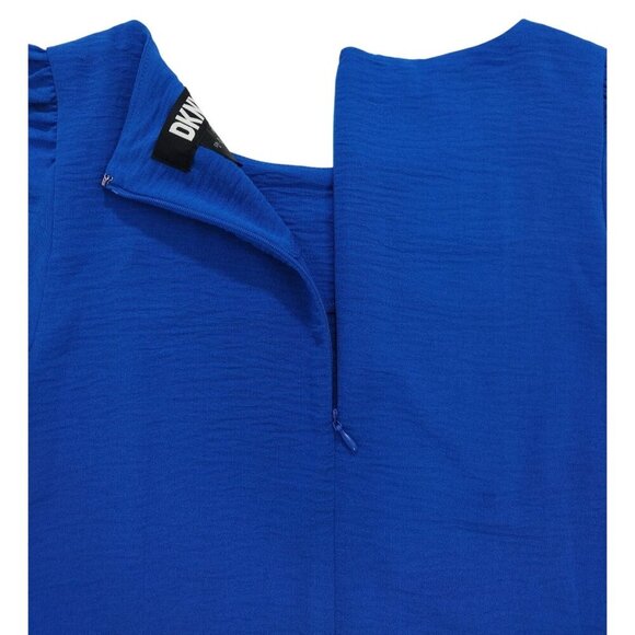 DKNY Girls Ruffled Hem Long-Sleeve Blue Dress With Back Zipper Closure Size 4. - Picture 6 of 9